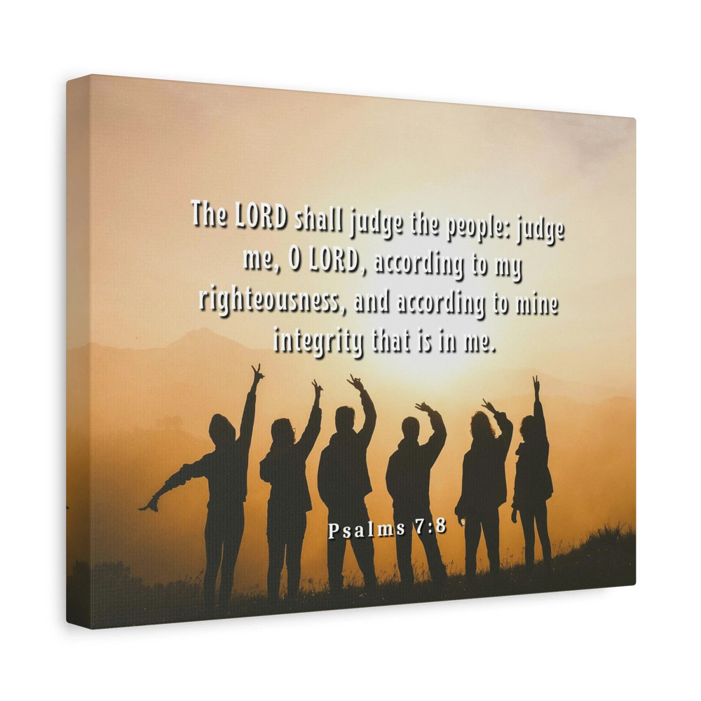 Scripture Canvas Judge The People Psalms 7:8 Christian Wall Art Bible Verse
